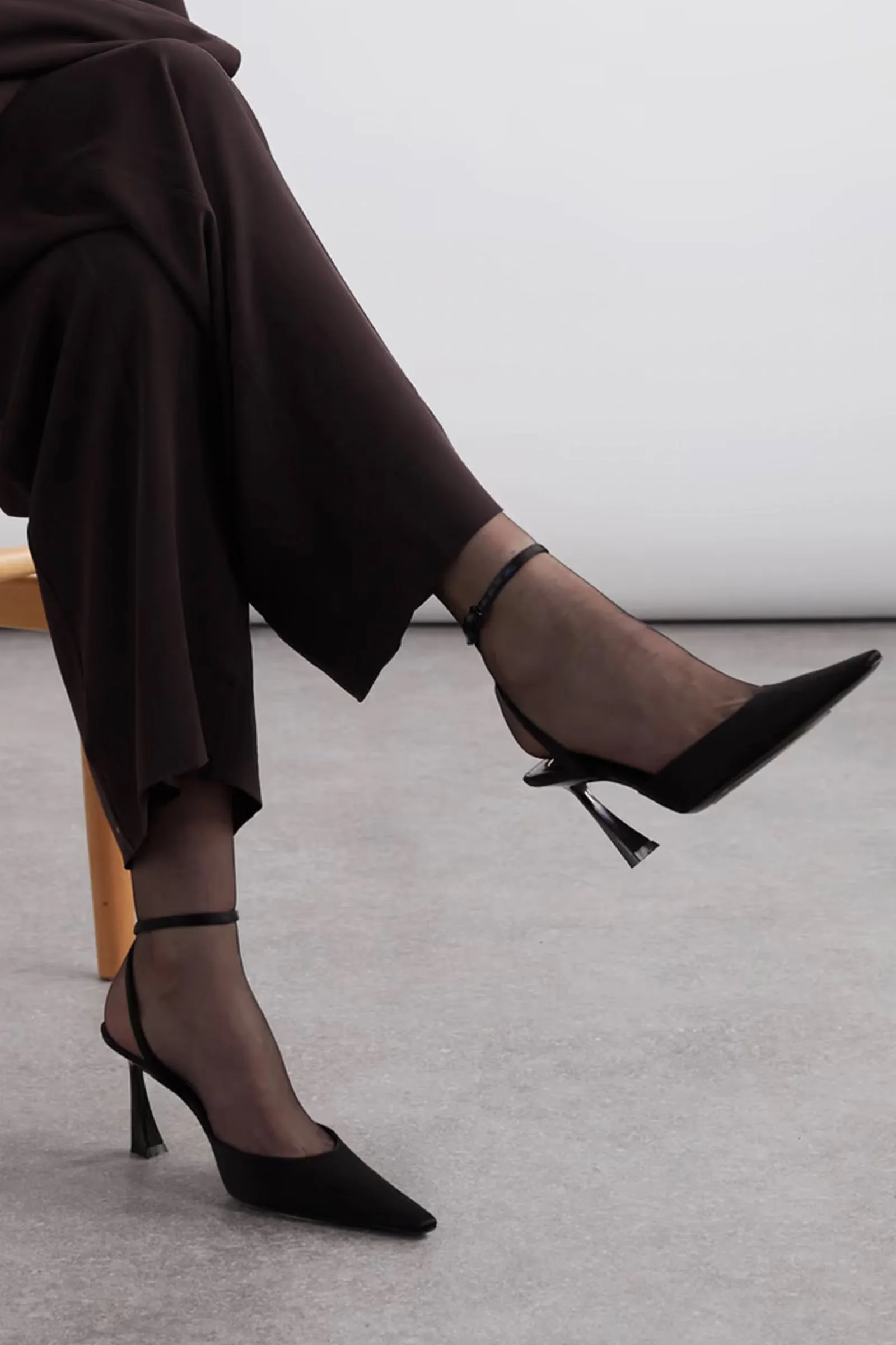 Aimee Leather-trimmed Satin Pumps