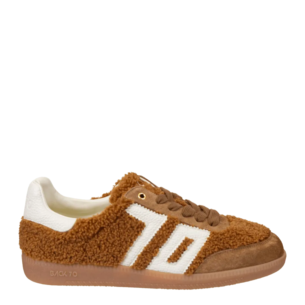 Back 70 Streetwear Teddy Sneakers in Tobacco White