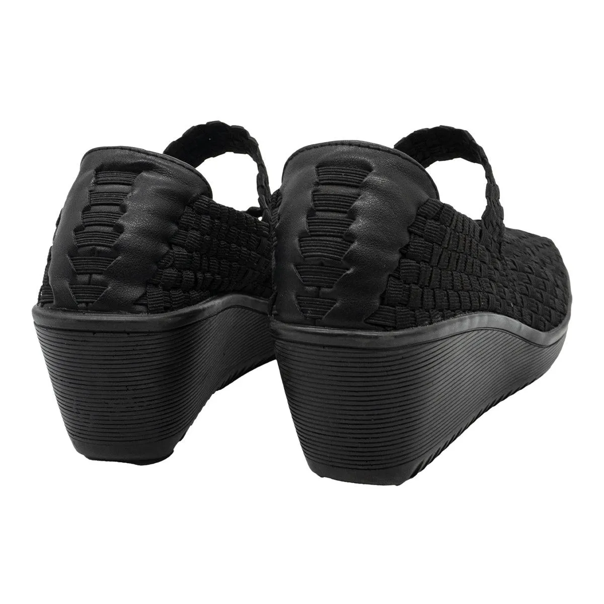 Baretraps Umma Mary Jane Wedge Sandals Fabric Black Colour For Women