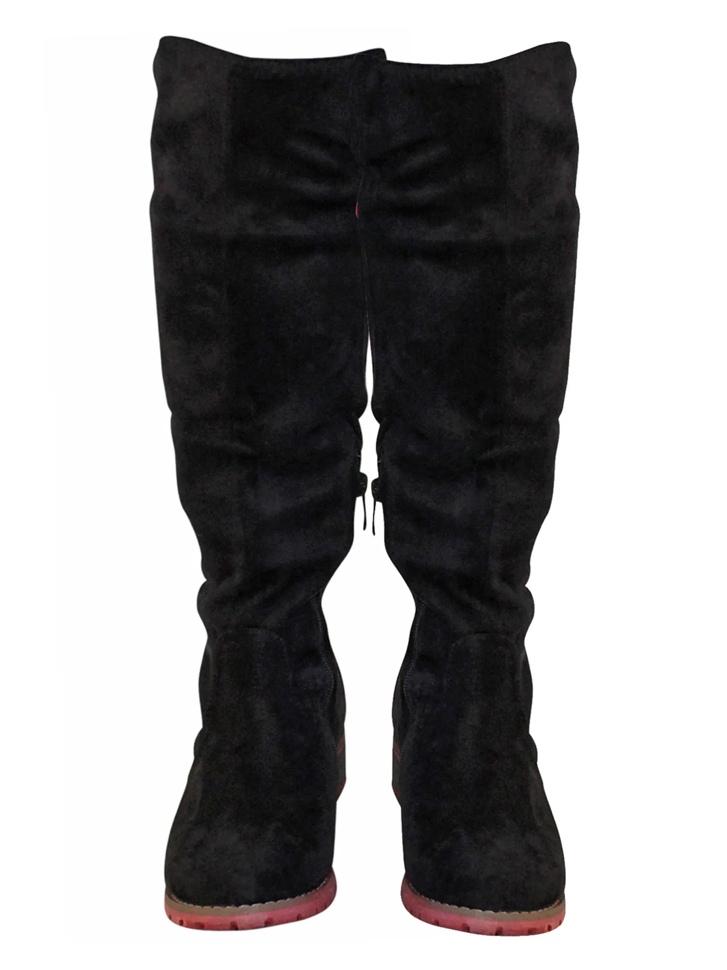 Black Faux Suede Knee High Riding Boots For Women Size 5.5