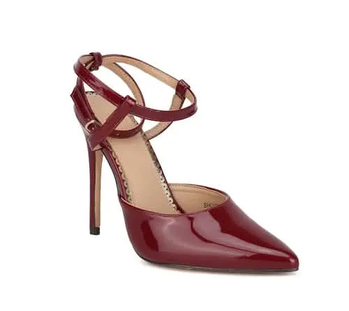 Brianna Chic Vegan Leather Stiletto Heels with Adjustable Ankle Strap