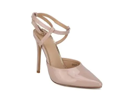 Brianna Chic Vegan Leather Stiletto Heels with Adjustable Ankle Strap
