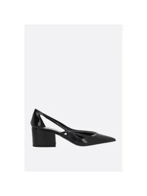 Brushed Leather Slingback Pumps