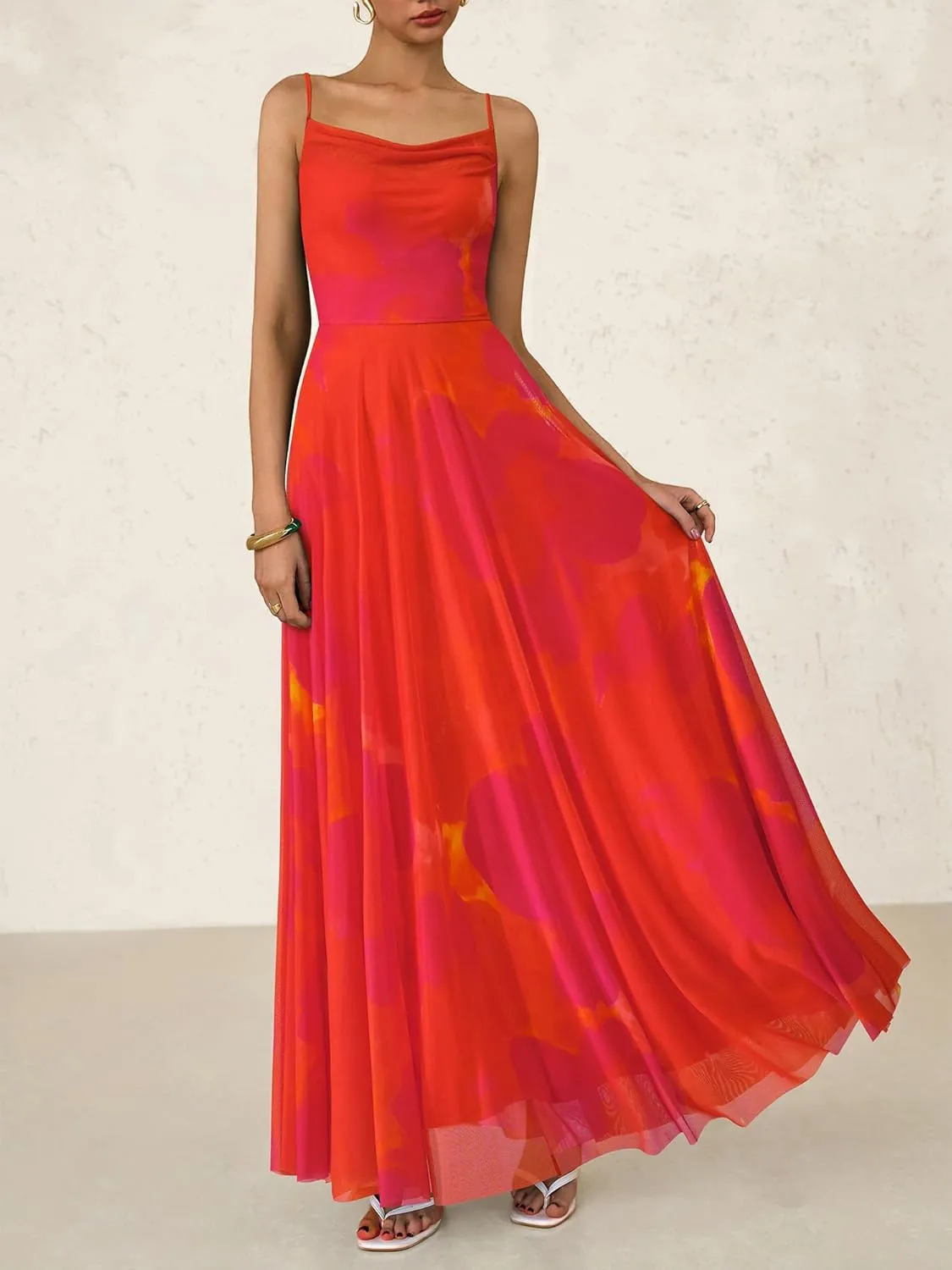 BTFBM Women Summer Floral Maxi Dresses Elegant Spaghetti Strap Dress Printed Party Dress Beach Long Dresses