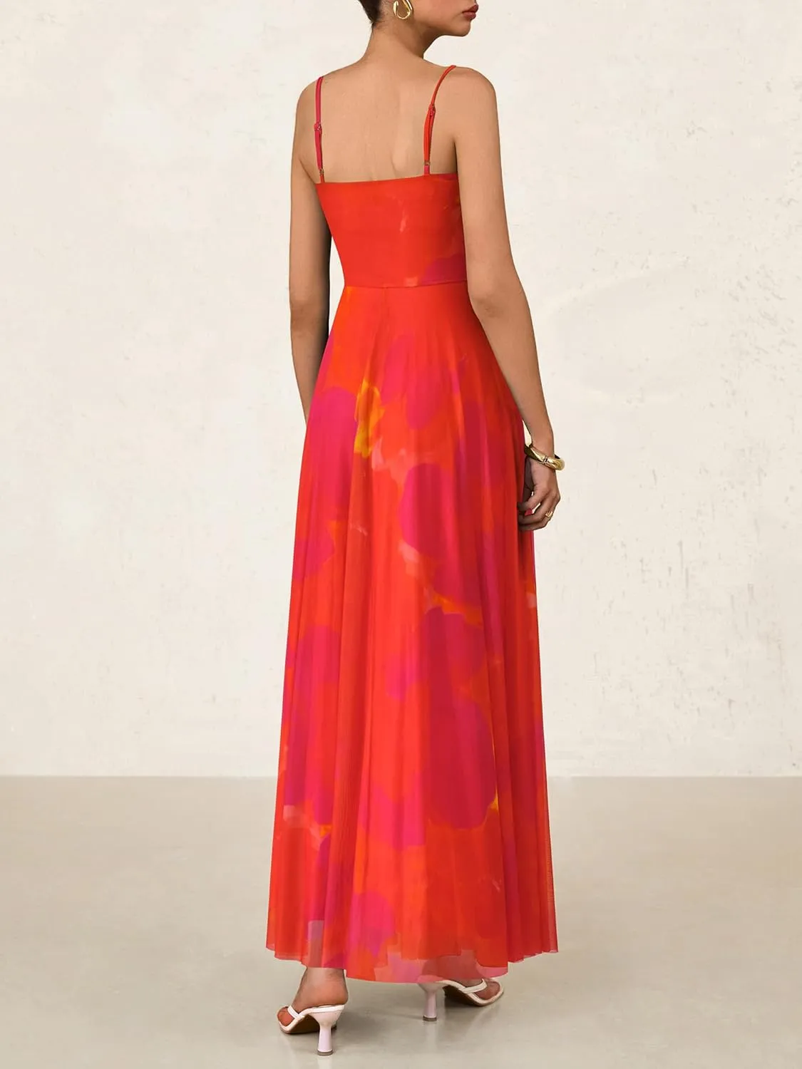 BTFBM Women Summer Floral Maxi Dresses Elegant Spaghetti Strap Dress Printed Party Dress Beach Long Dresses