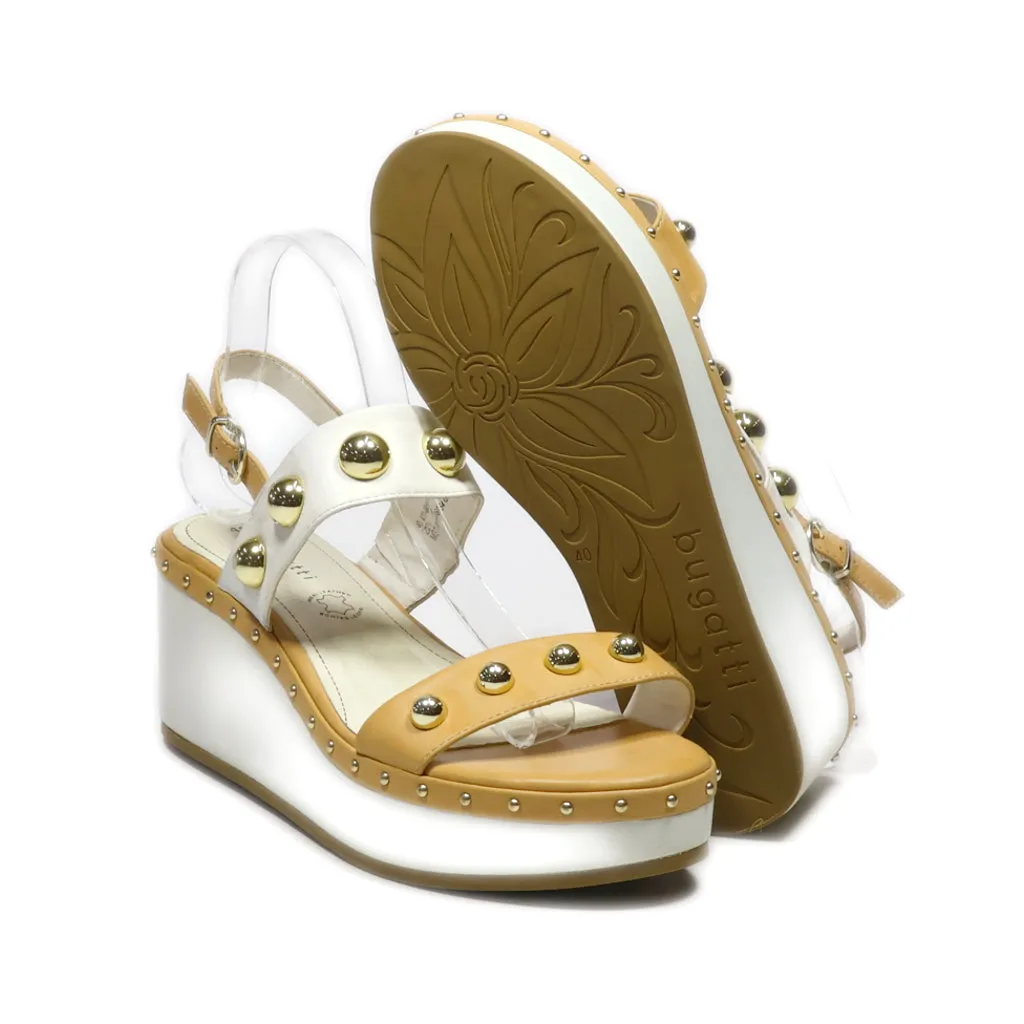 Bugatti Wedge Sandals Leather Brown Colour For Women