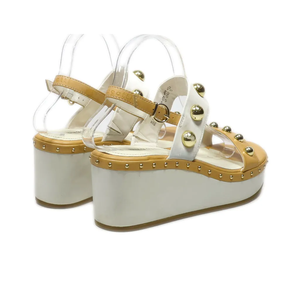 Bugatti Wedge Sandals Leather Brown Colour For Women
