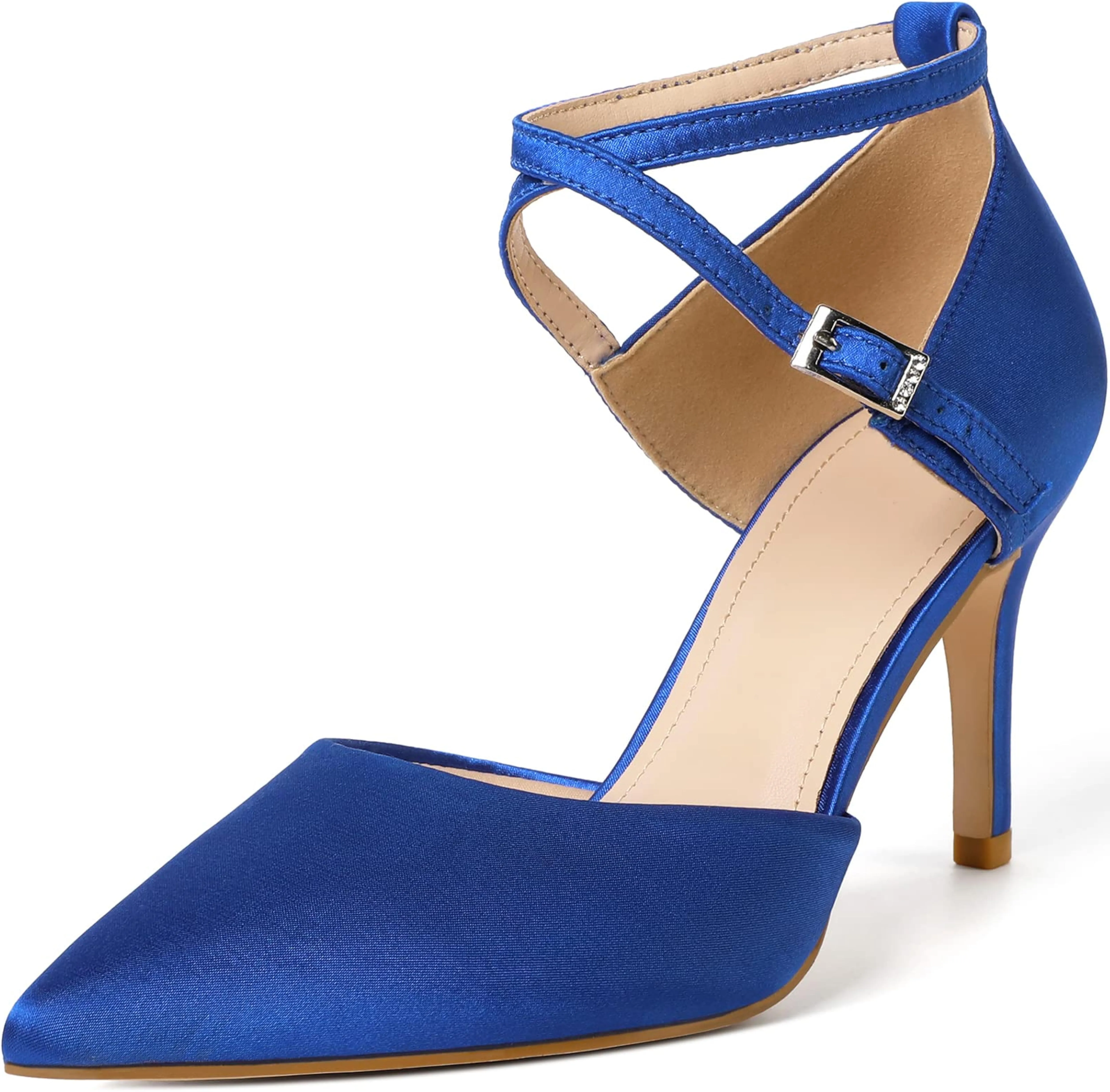 Chic Black Ankle Strap Closed Toe 3 Inch Heels
