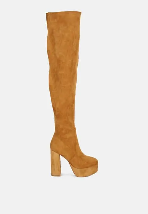 Dramatic Over-the-Knee Chunky Block Heel Boots