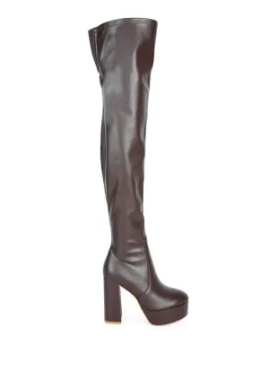 Dramatic Over-the-Knee Chunky Block Heel Boots