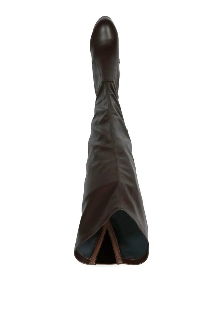 Dramatic Over-the-Knee Chunky Block Heel Boots