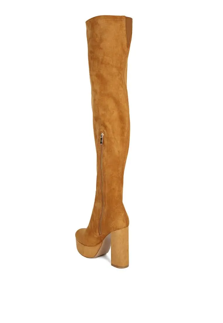 Dramatic Over-the-Knee Chunky Block Heel Boots