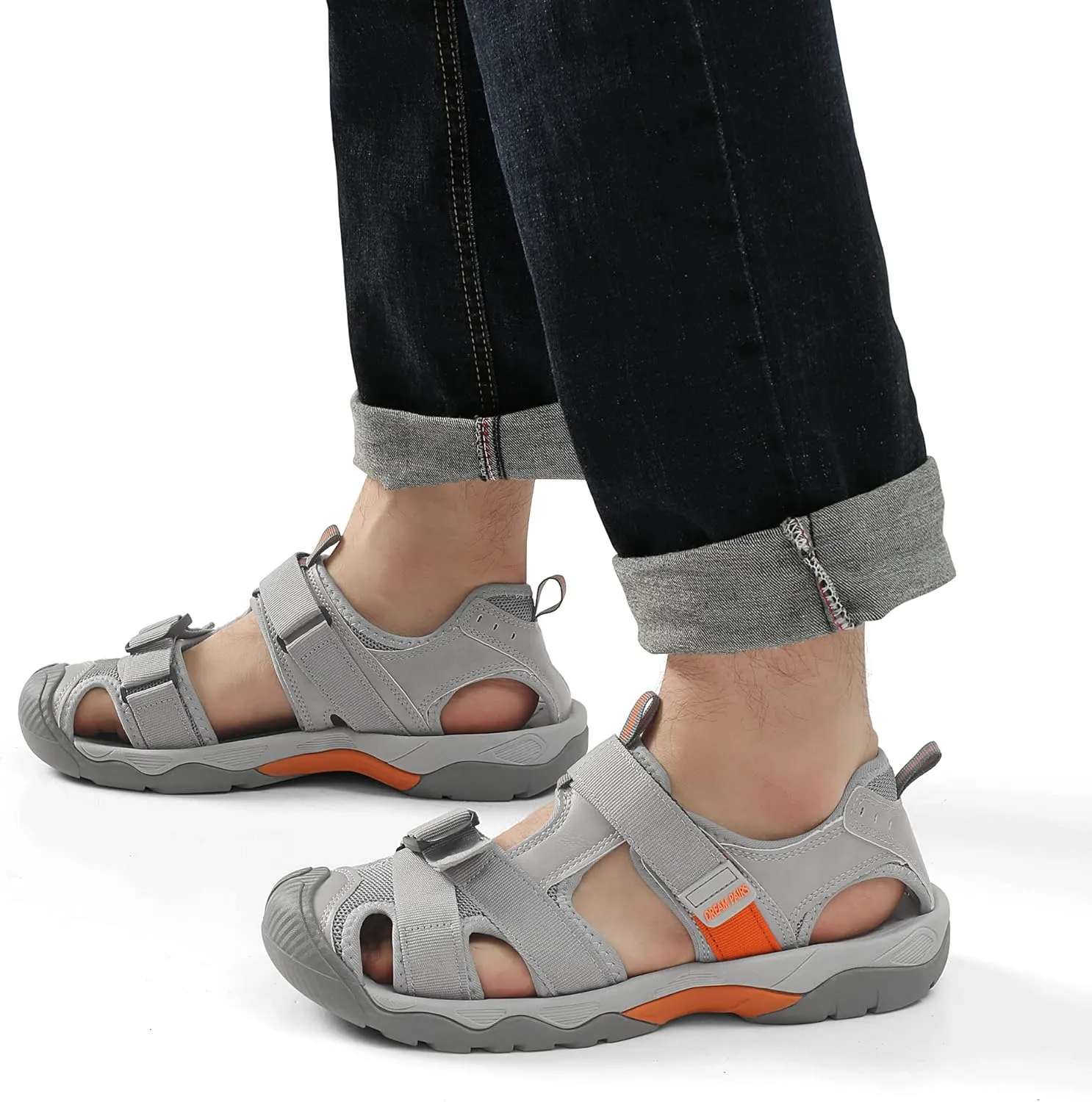 DREAM PAIRS Men??s Sport Outdoor Hiking Sandals Closed Toe Athletic Adventure Beach Fisherman Water Sandals