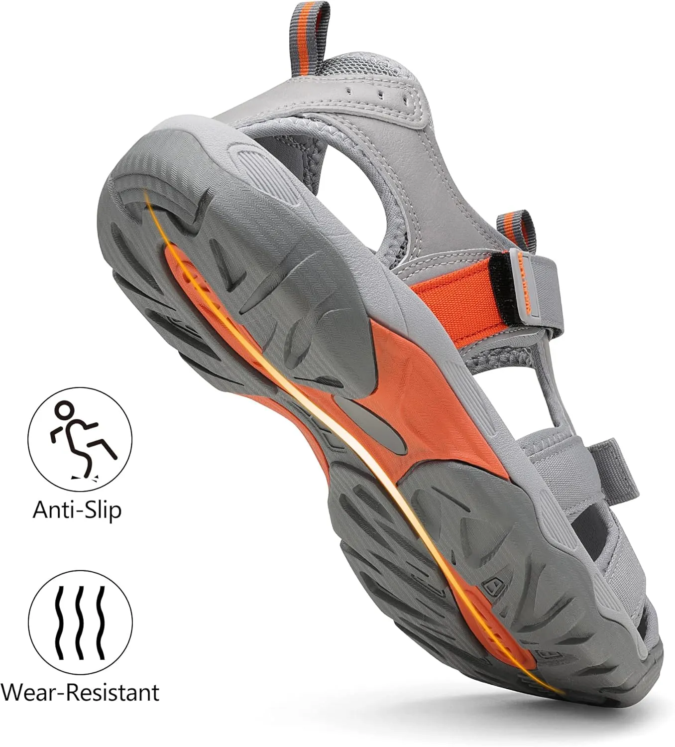 DREAM PAIRS Men??s Sport Outdoor Hiking Sandals Closed Toe Athletic Adventure Beach Fisherman Water Sandals