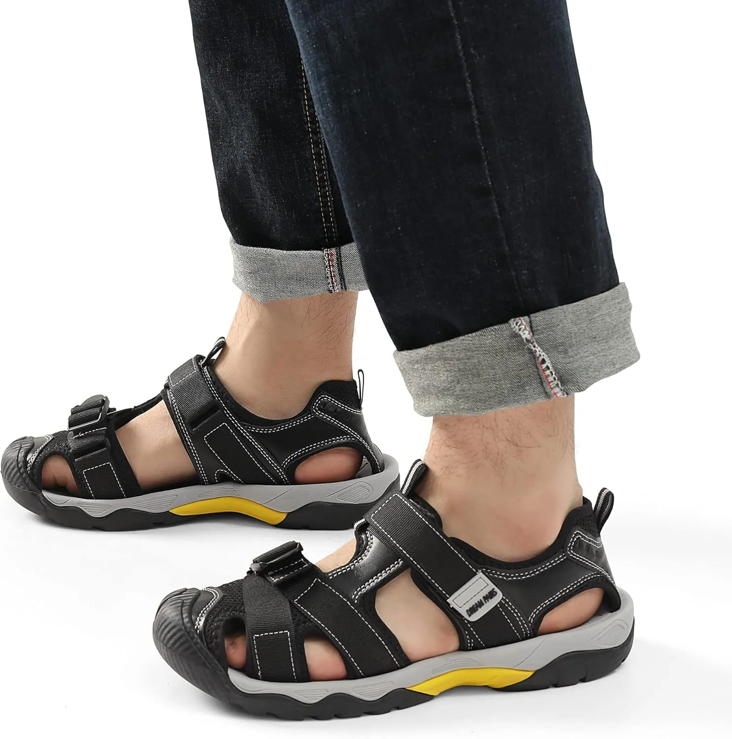 DREAM PAIRS Men??s Sport Outdoor Hiking Sandals Closed Toe Athletic Adventure Beach Fisherman Water Sandals