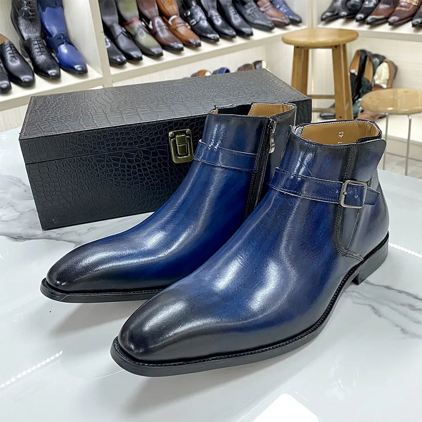 Funki Buys | Boots | Men's Genuine Leather Formal Dress Boots