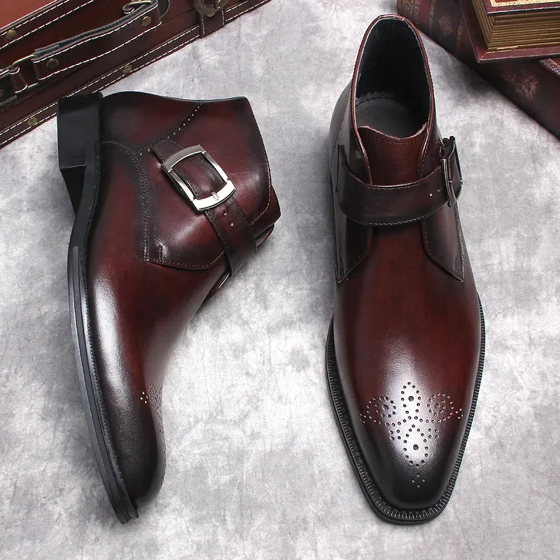 Funki Buys | Boots | Men's Luxury Genuine Leather Ankle Boots