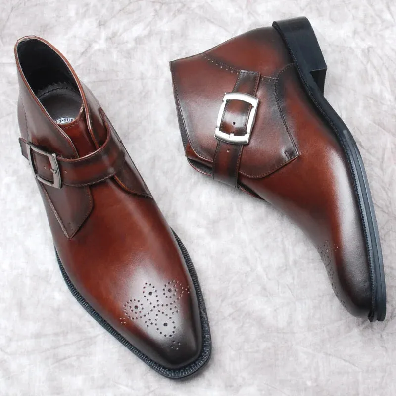 Funki Buys | Boots | Men's Luxury Genuine Leather Ankle Boots