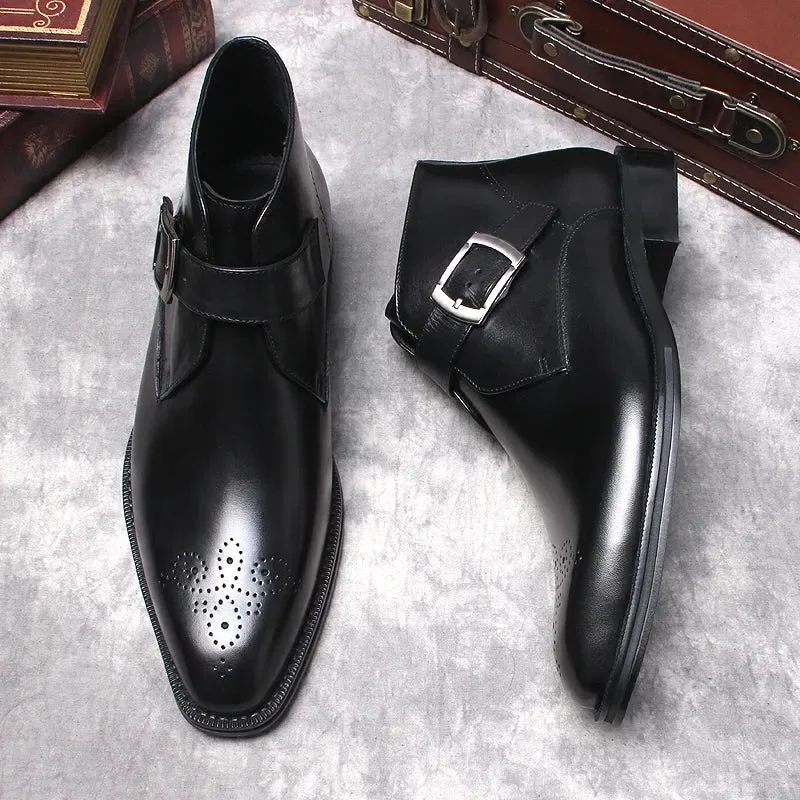 Funki Buys | Boots | Men's Luxury Genuine Leather Ankle Boots