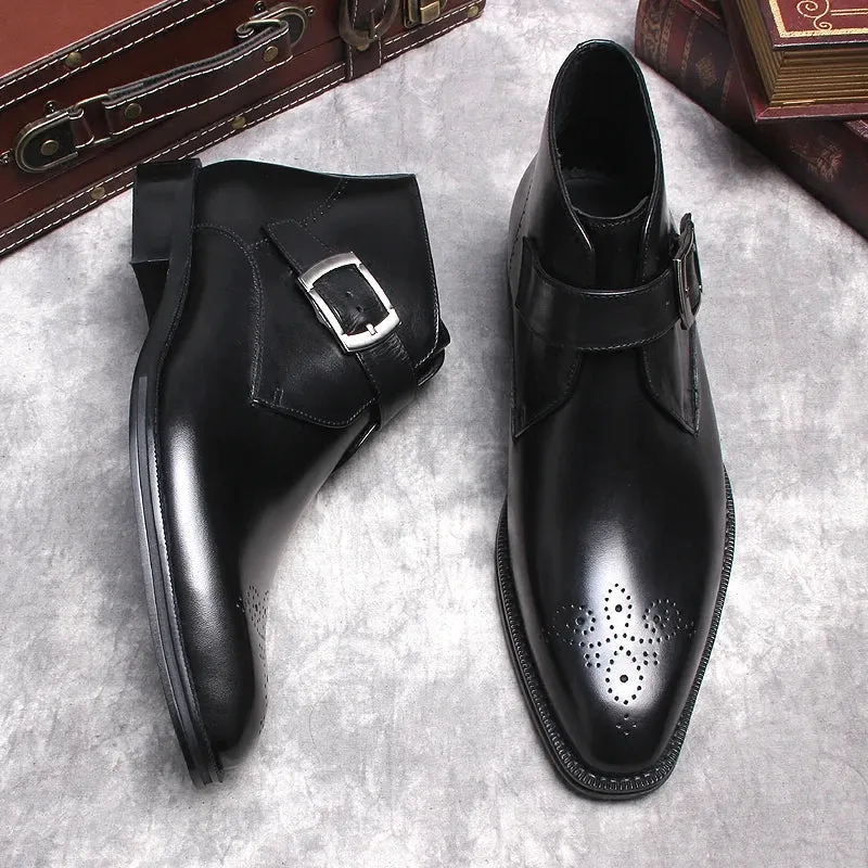 Funki Buys | Boots | Men's Luxury Genuine Leather Ankle Boots