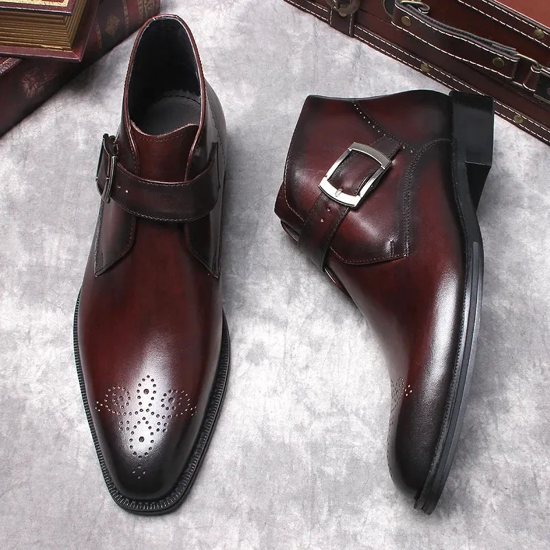 Funki Buys | Boots | Men's Luxury Genuine Leather Ankle Boots