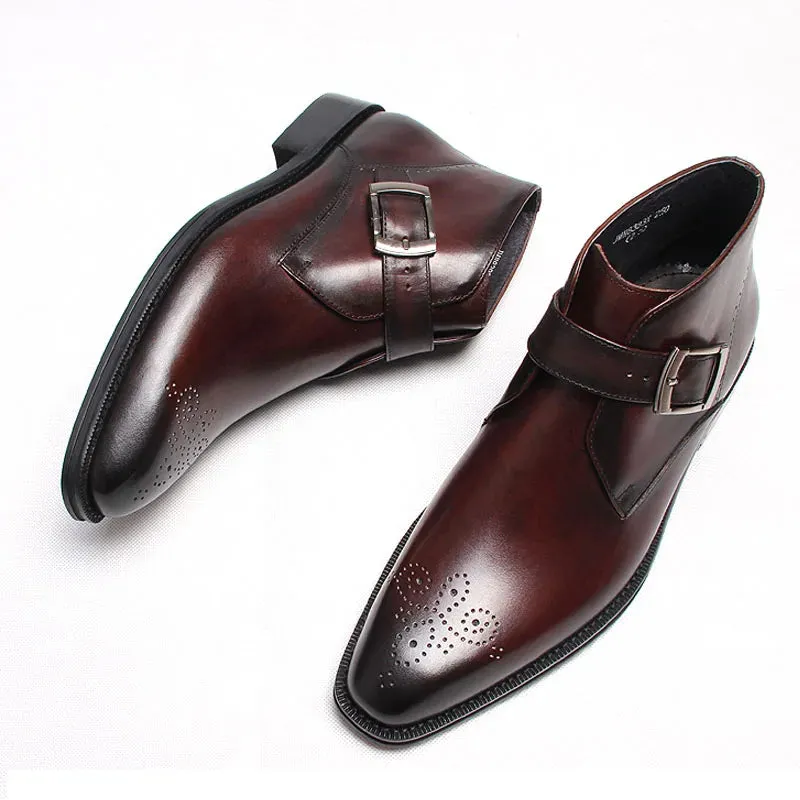 Funki Buys | Boots | Men's Luxury Genuine Leather Ankle Boots