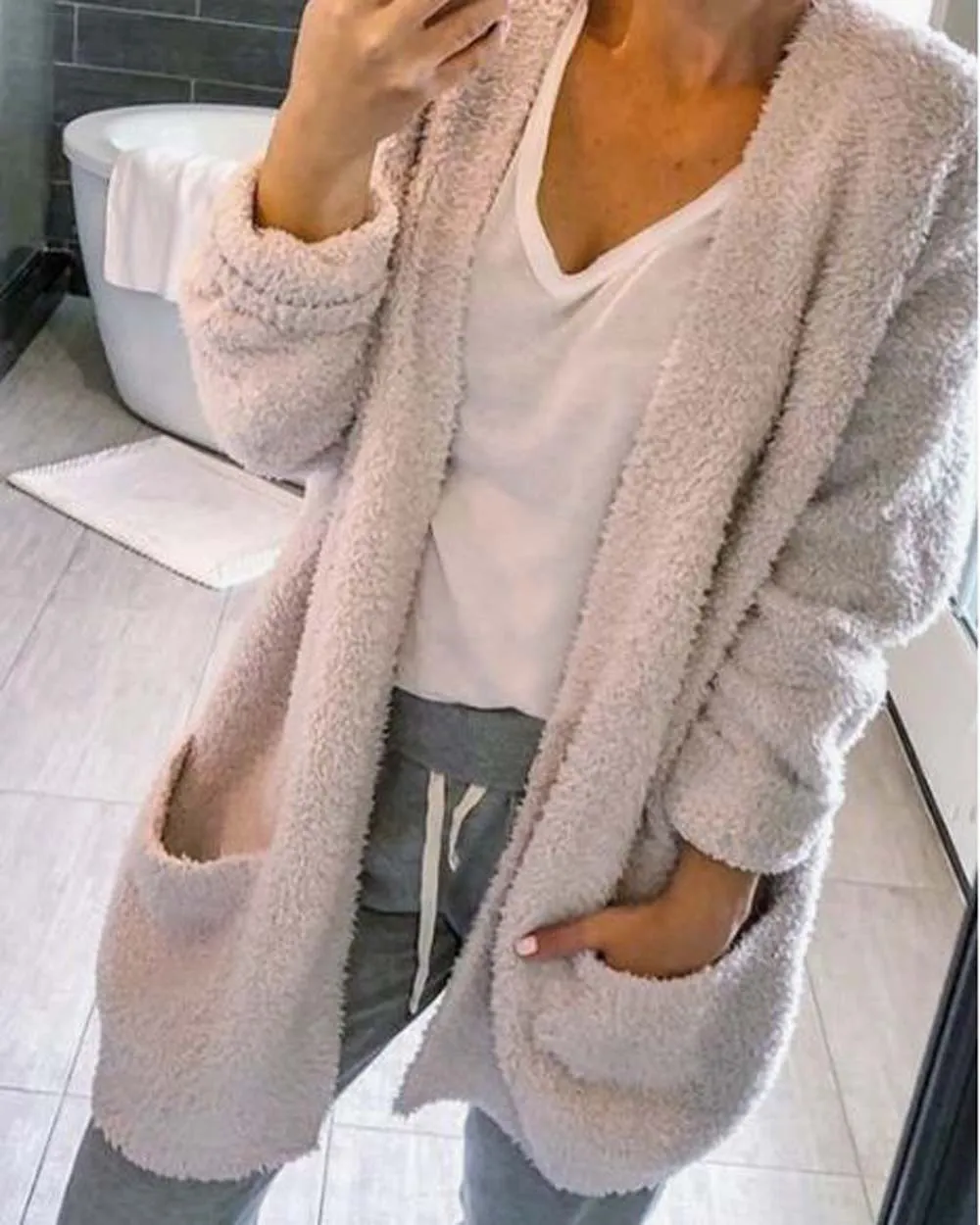 Fuzzy Wuzzy Cardigan in Pink