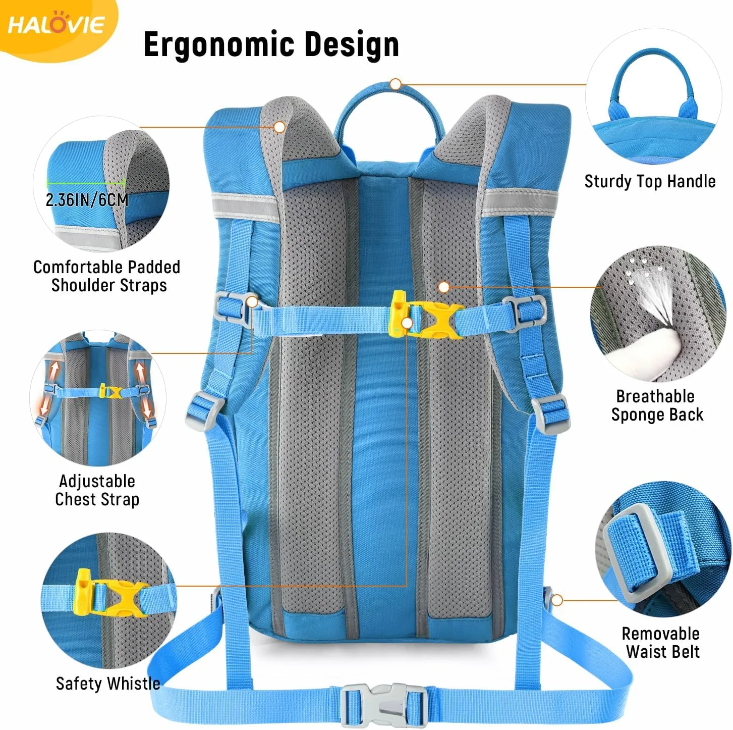 HALOVIE Kids Travel Backpack Lightweight Small Kids Daypack Preschool Kindergarten Children SchoolBag for Boys Girls