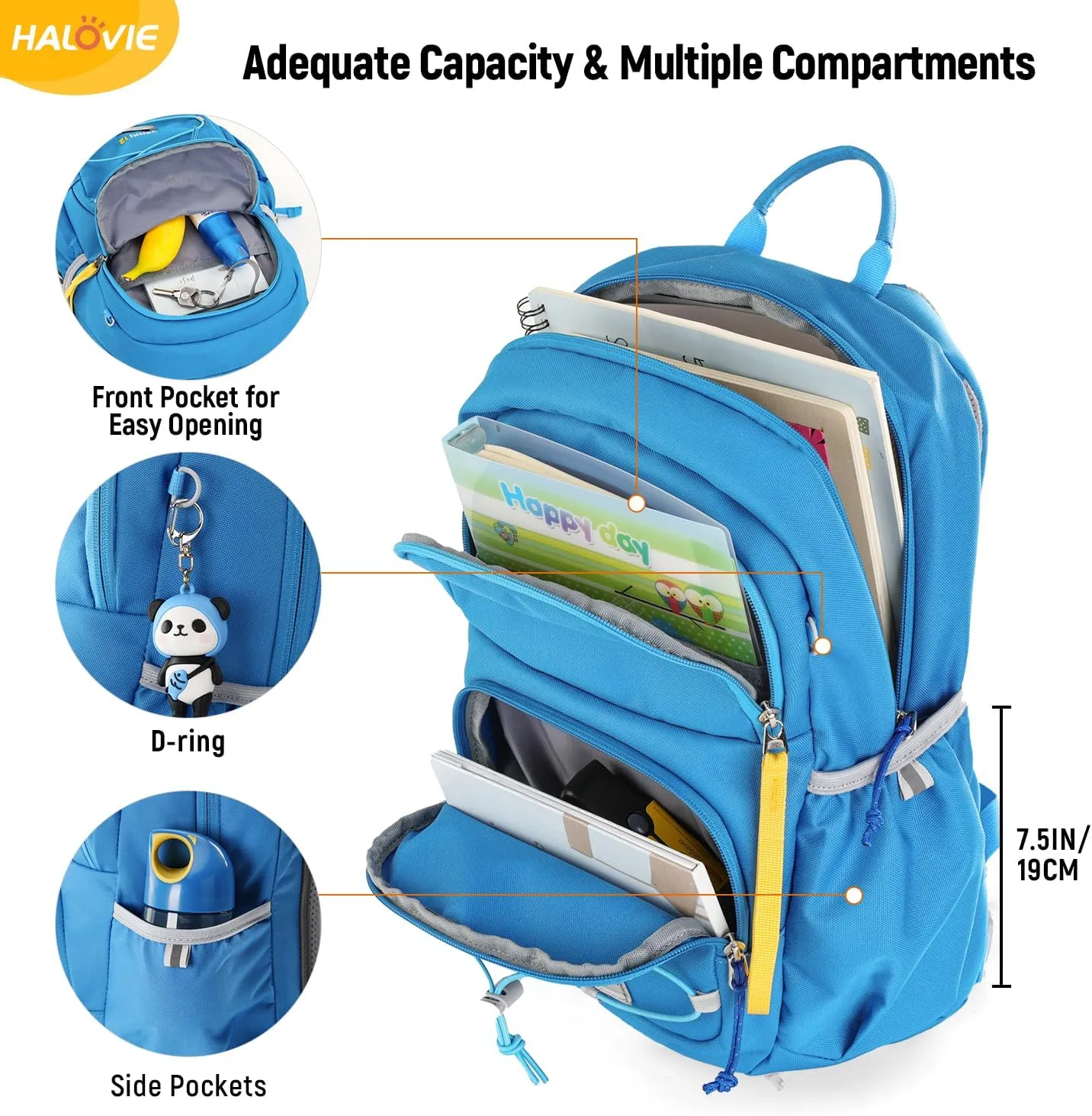 HALOVIE Kids Travel Backpack Lightweight Small Kids Daypack Preschool Kindergarten Children SchoolBag for Boys Girls