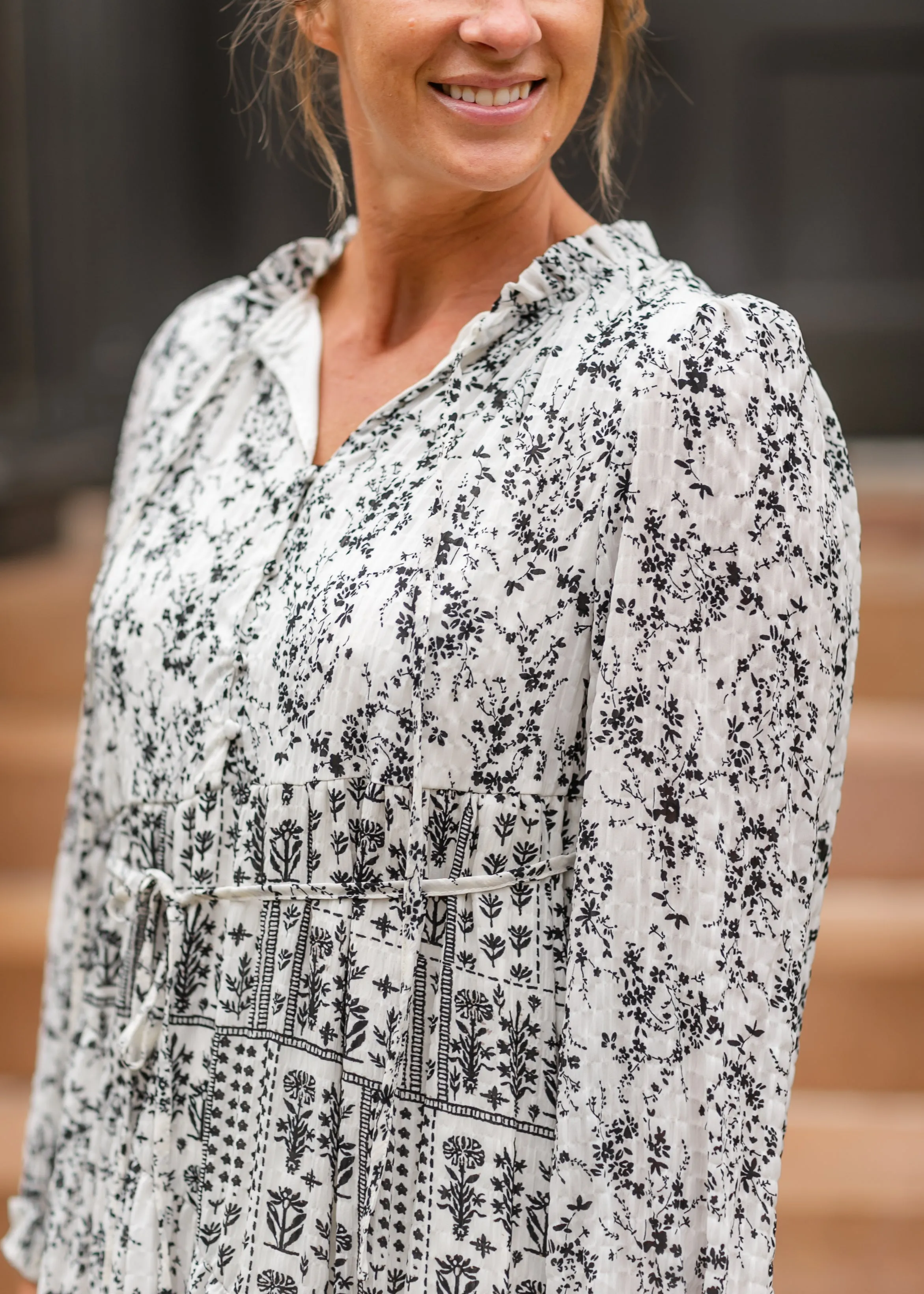 Ivory Multi Floral Button Front Maxi Dress
