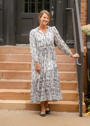 Ivory Multi Floral Button Front Maxi Dress