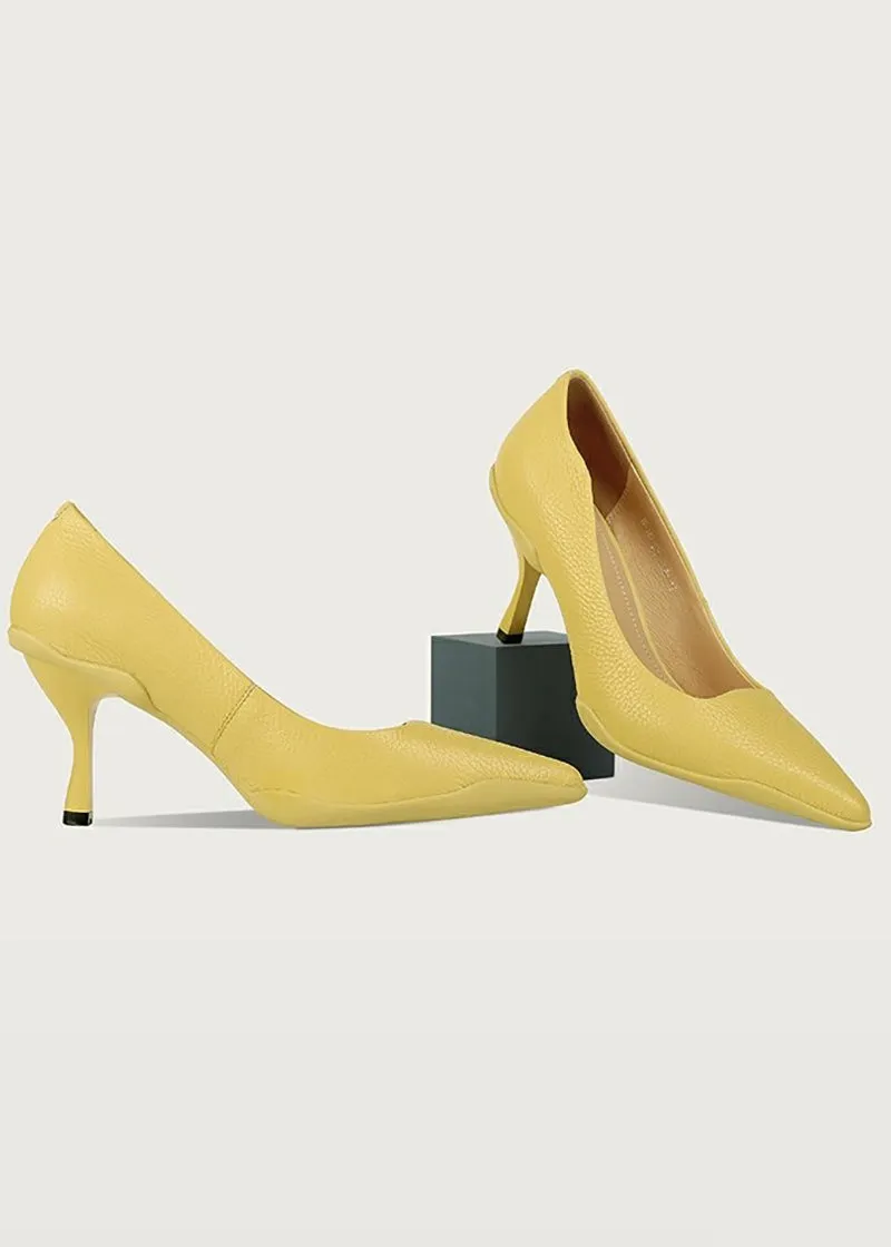 Laurel Textured Leather Pointed Toe Pumps