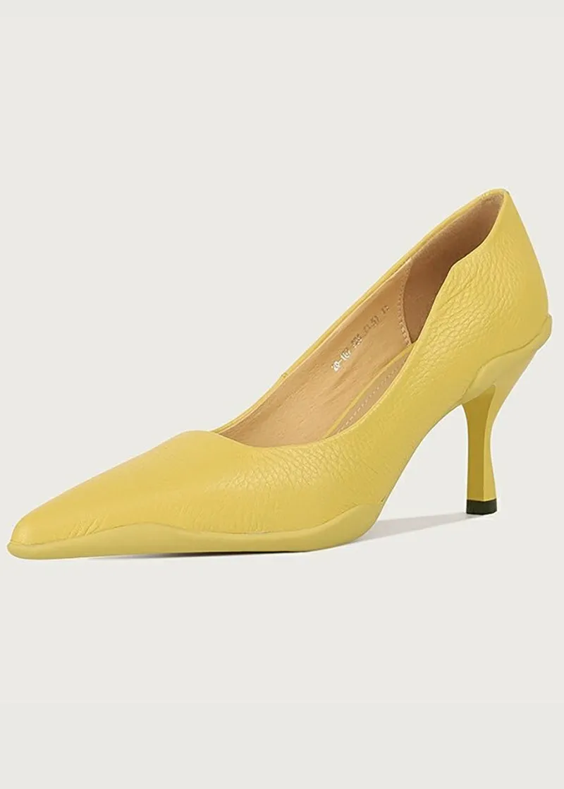 Laurel Textured Leather Pointed Toe Pumps