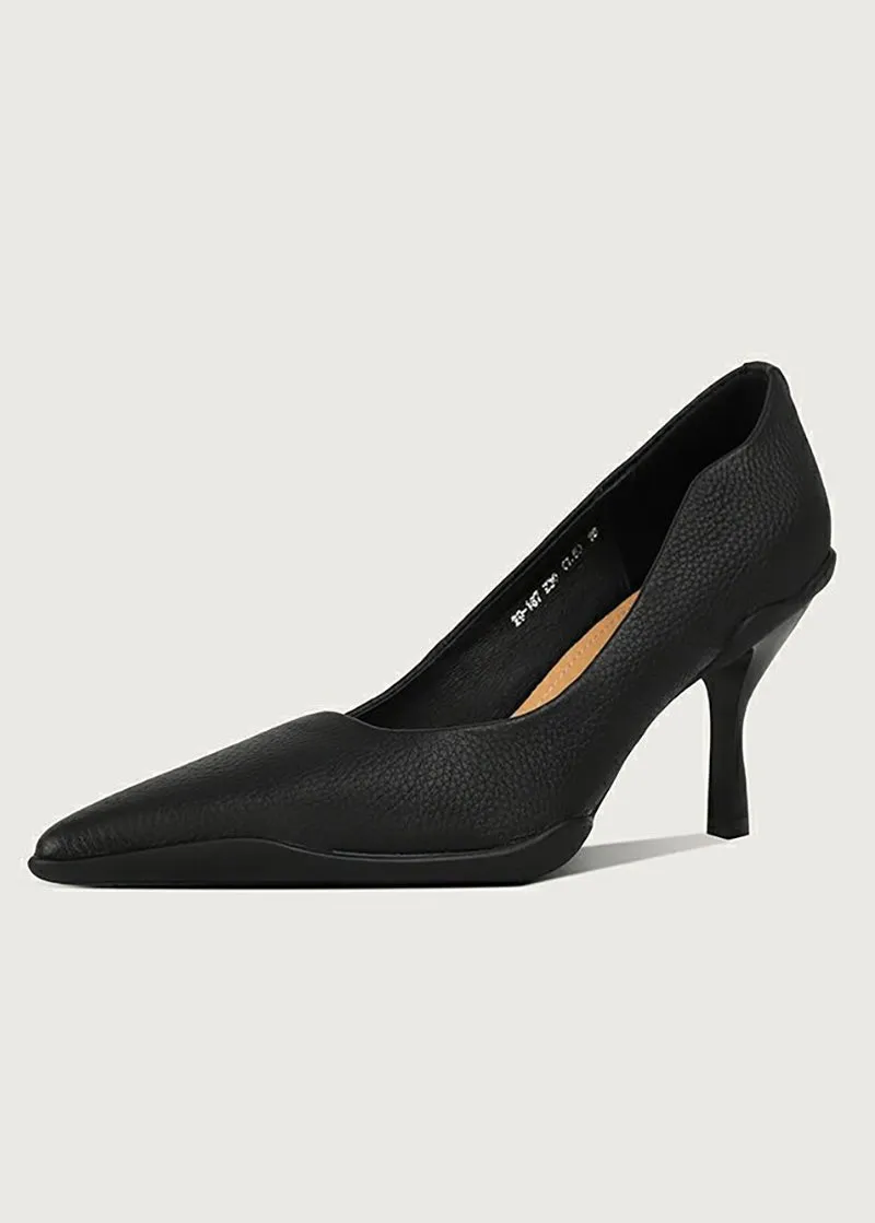 Laurel Textured Leather Pointed Toe Pumps