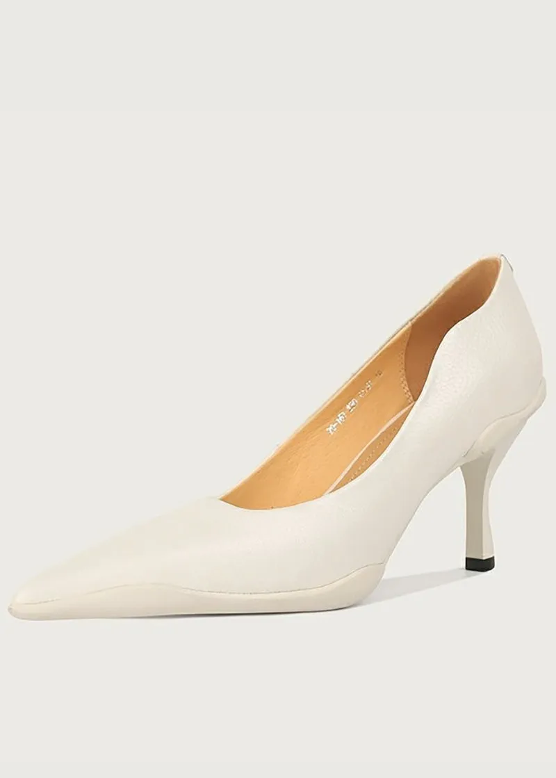 Laurel Textured Leather Pointed Toe Pumps