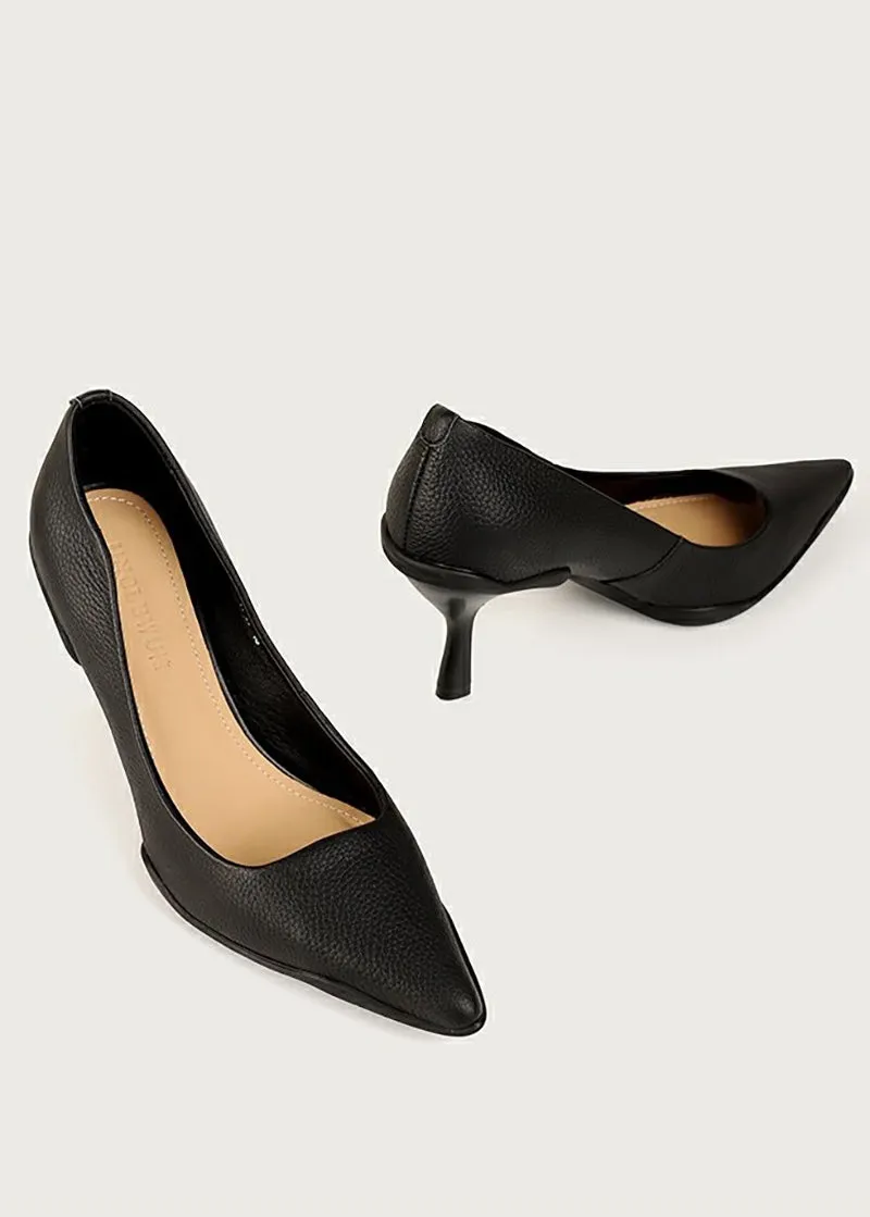 Laurel Textured Leather Pointed Toe Pumps