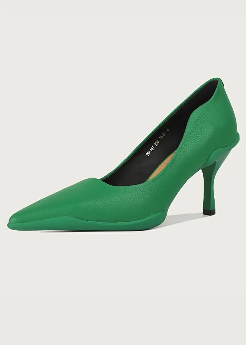 Laurel Textured Leather Pointed Toe Pumps