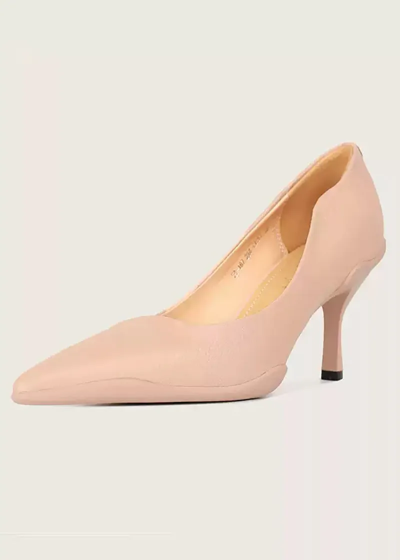 Laurel Textured Leather Pointed Toe Pumps