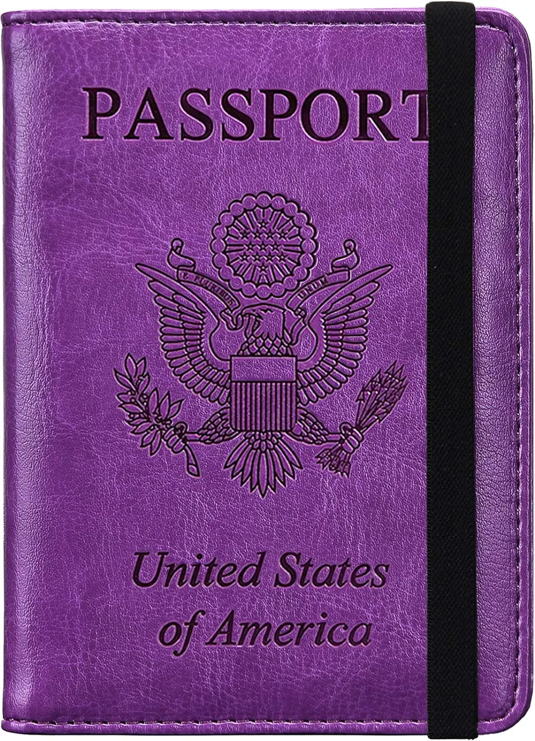 Leather Passport Holder Cover Case and  RFID Blocking Travel Wallet/Card Case for Women and Men