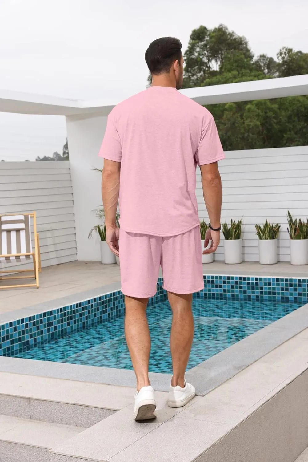 Lexiart Mens 2 Piece Outfits Casual Tracksuit Shorts Summer Sweatsuit Oversize Short Sleeve Sport Set
