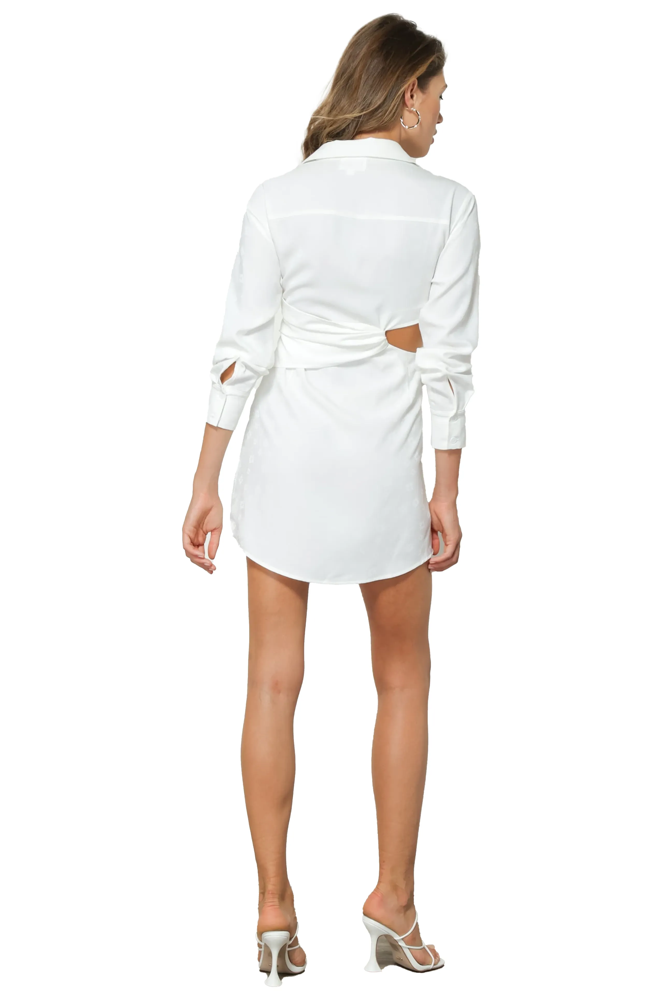 line & dot: Sonia Mini Cut Out Shirt Dress