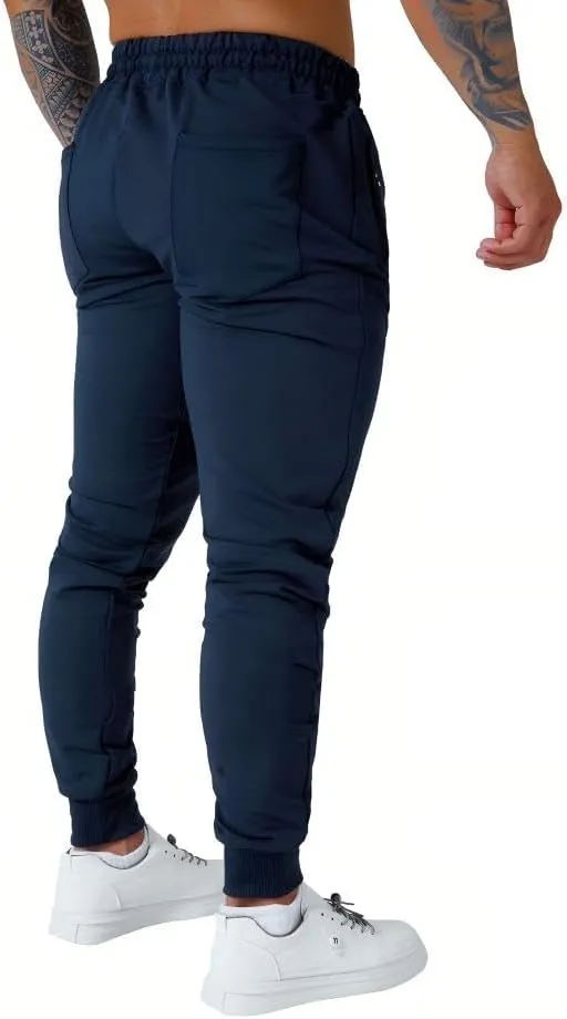 Mens Active Athletic Workout Jogger Sweatpants for Men with Zipper Pocket and Drawstring Size S-2XL