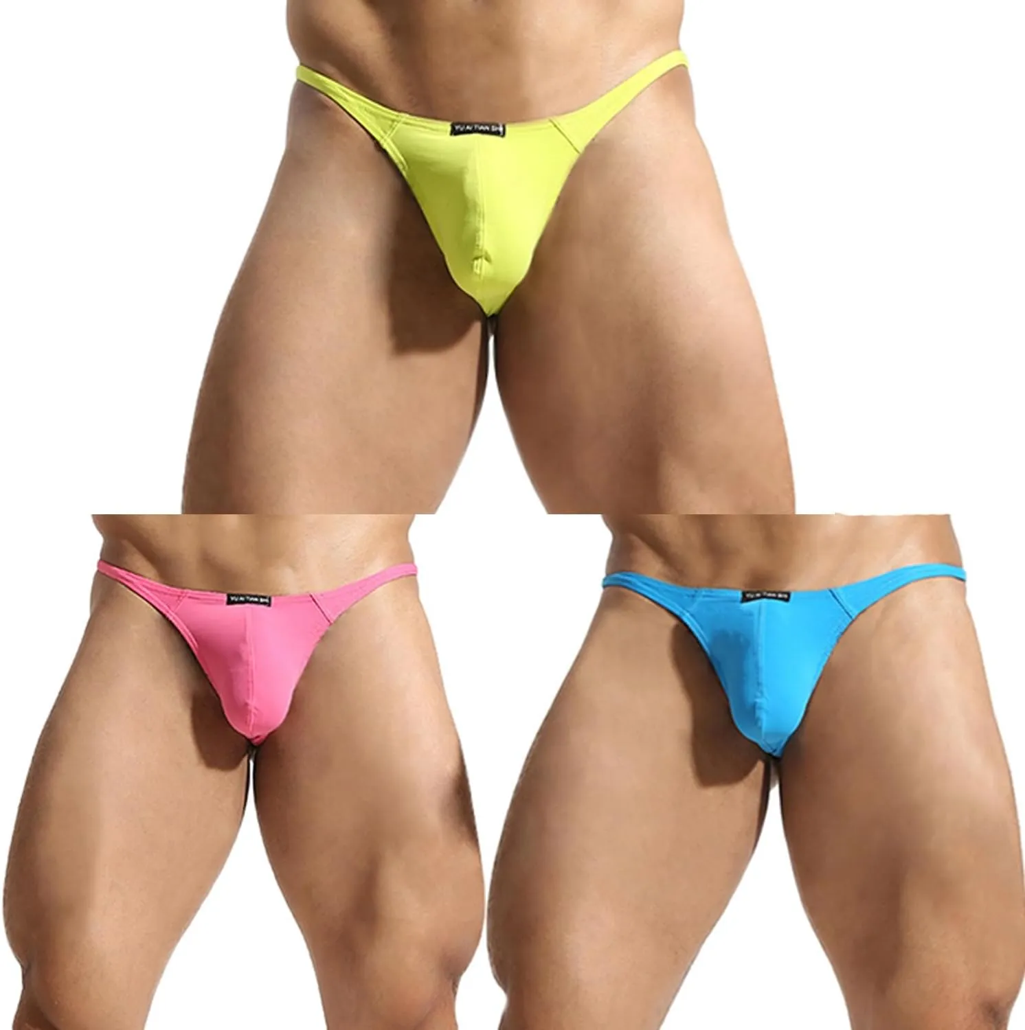 Mens T-Back Thongs Sexy Low Rise G-String Briefs Bulge Pouch Underwear