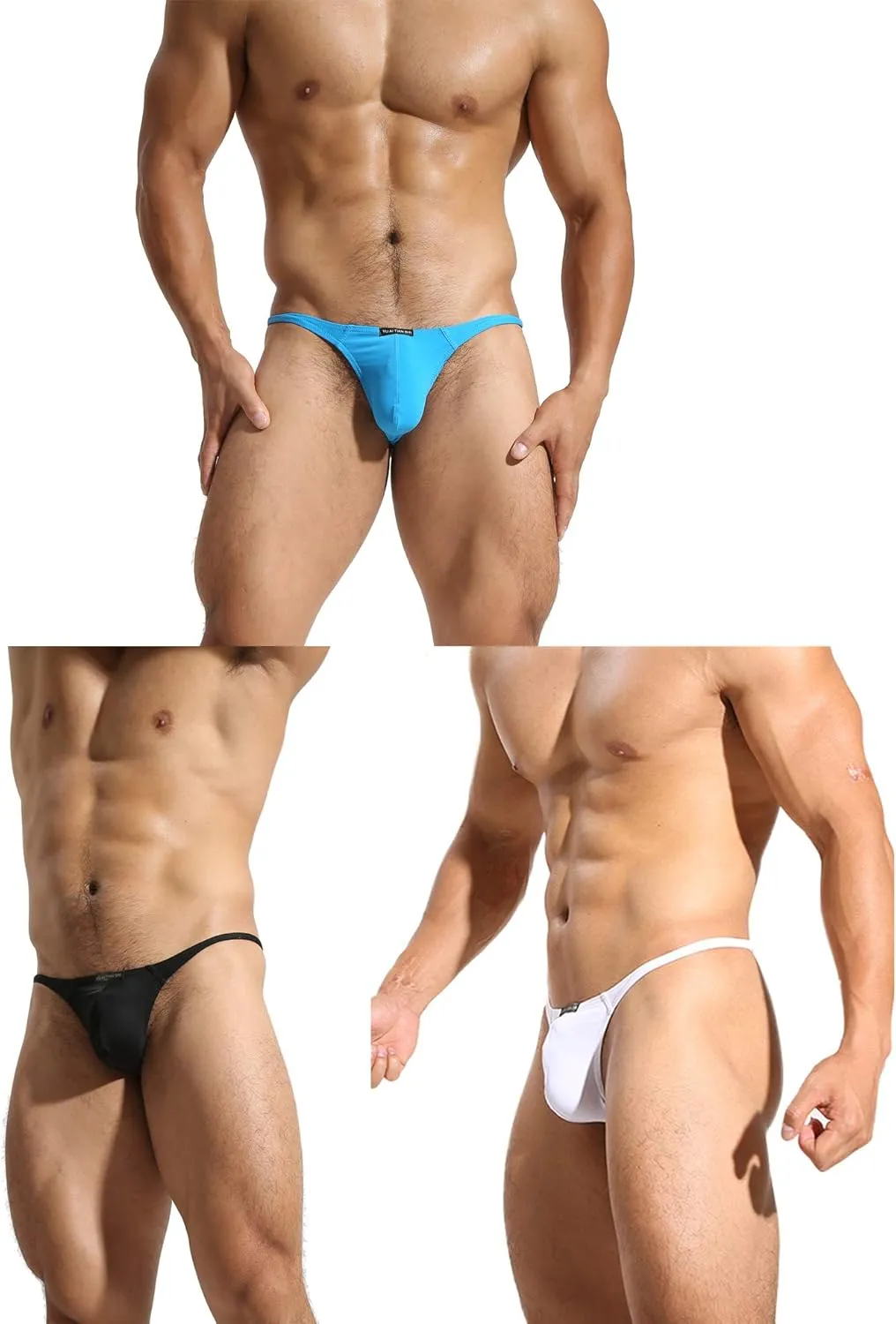 Mens T-Back Thongs Sexy Low Rise G-String Briefs Bulge Pouch Underwear