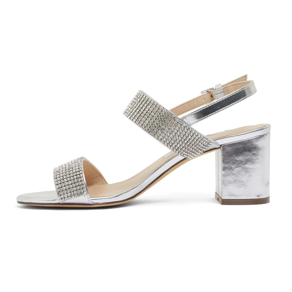 Naomi Heel in Silver Sparkle