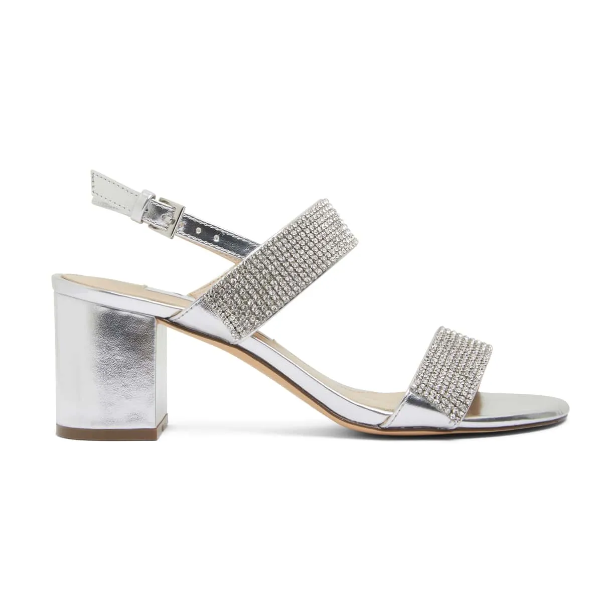 Naomi Heel in Silver Sparkle