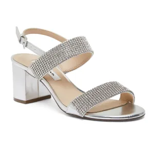 Naomi Heel in Silver Sparkle