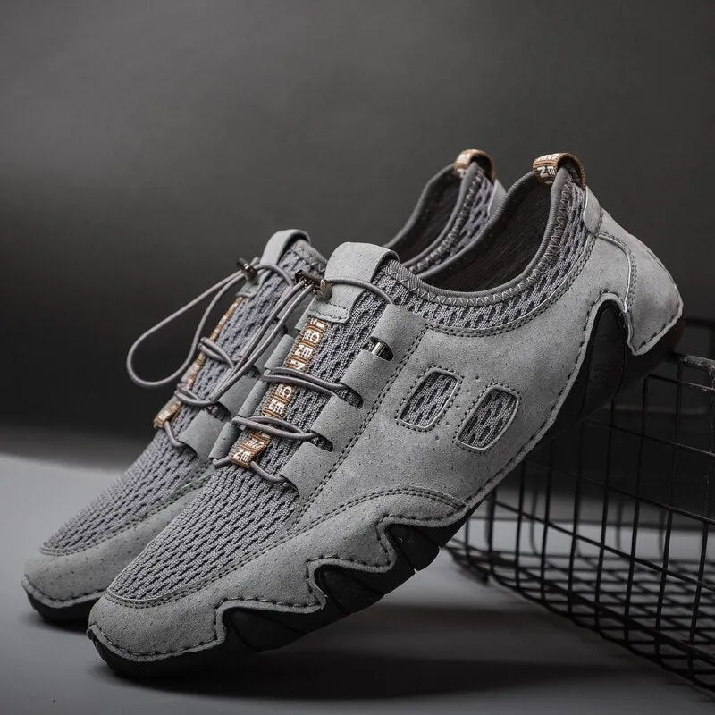 New Arrive Genuine Leather Men Casual Shoes Loafers Fashion Flats Shoes Comfortable Breathable Soft Sport Sneaker Plus Size 46