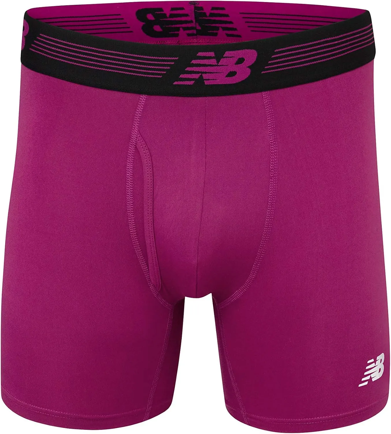 New Balance Men's Performance Boxer Briefs with Fly, Breathable Stretch Underwear, Moisture Wicking, Soft Waistband (3 Pack)