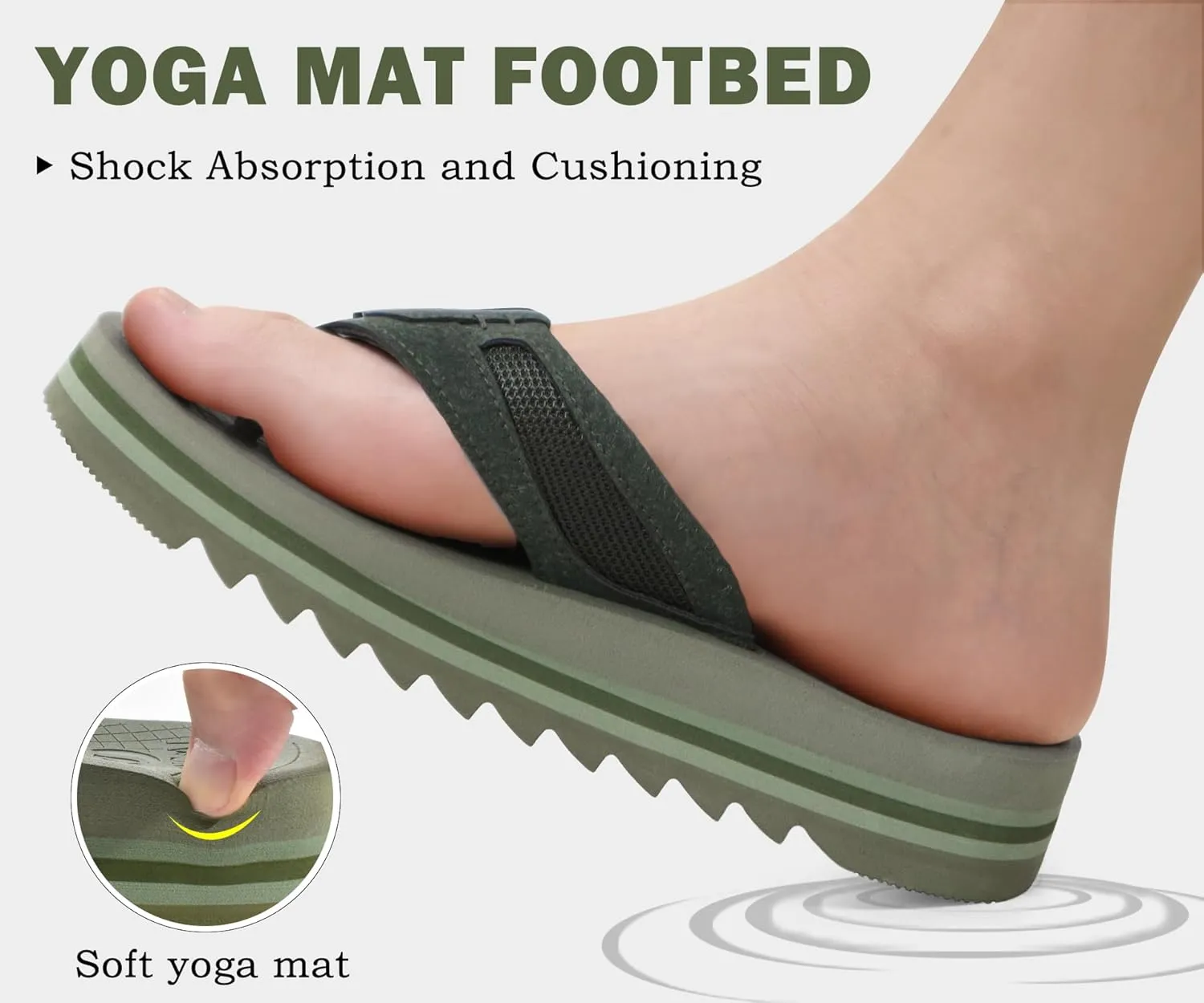 ONCAI Men's Flip Flops with Arch Support Orthotic Cushion Recovery Walking Slide Sandals for Men with Platform Summer Comfortable Soft Rubber Soles??US Size 7-15??